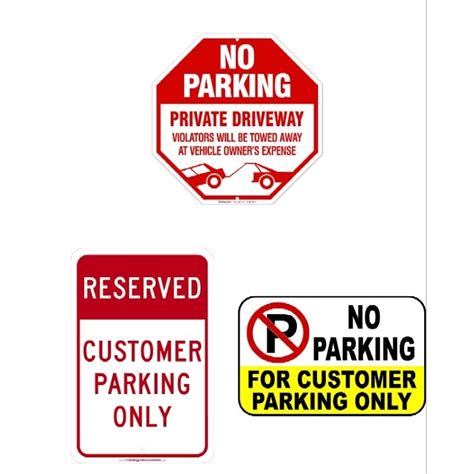 Laminated Signage NO PARKING WARNING Customer Parking Only Don T