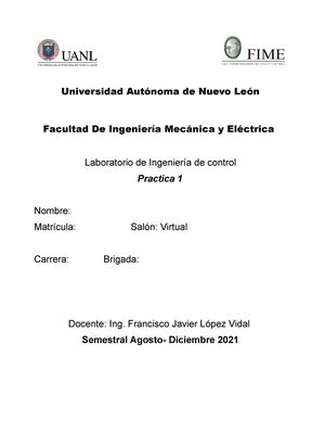 Práctica 7 de Ingeniería de control y laboratorio Facultad de