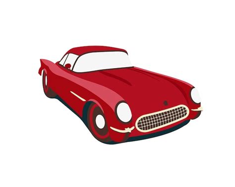 Retro Auto Rotes Oldtimer Premium Vektor