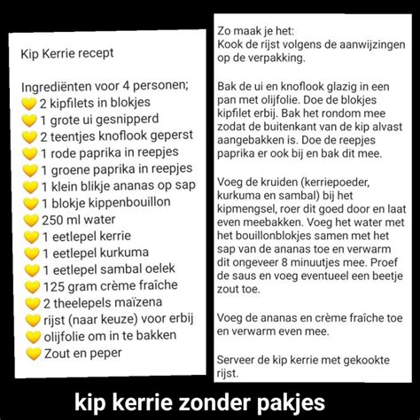 Kip Kerrie Zonder Pakjes En Zakjes