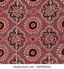 Ajrakh Pattern Block Print Pattern Batik Stock Illustration 2187843261