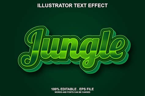 Effet De Texte De La Jungle Modifiable Vecteur Premium