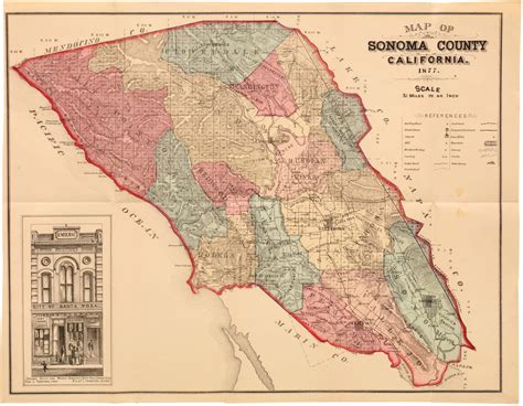 Map Of Sonoma County California Neatline