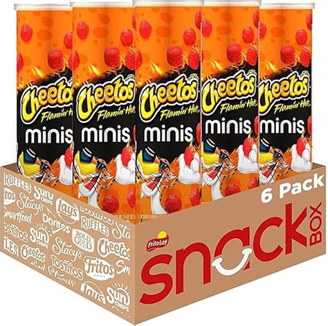 Cheetos Minis Flamin Hot Cheese Flavored Take Home Canister Oz G Pack Of Amazon