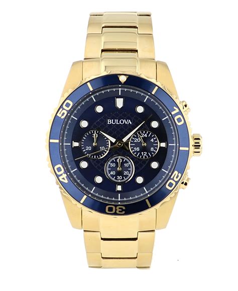 Bulova Mens Gold Tone Chronograph Watch 98a172