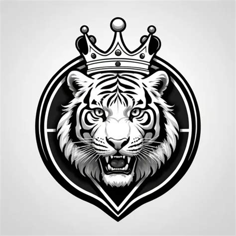 Create A Black And White Soccer Logo With A Tiger An