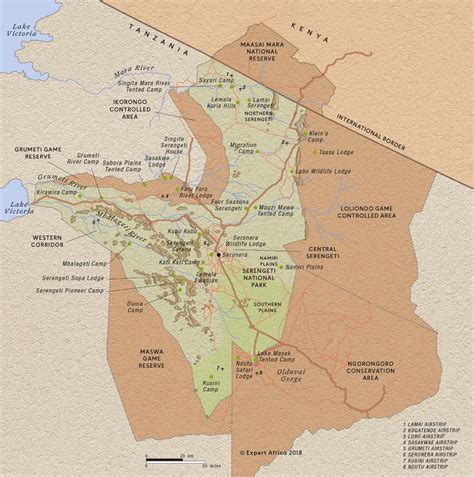 Map Of Serengeti National Park Serengeti National Park Tanzania