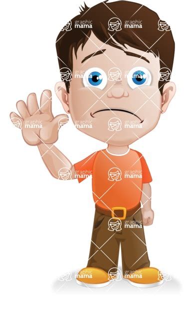 Vector Classic Boy Cartoon Character Goodbye Graphicmama