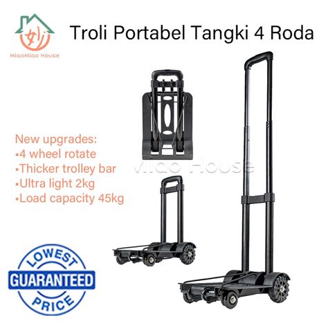 Jual Truk Tangan Lipat Troli Tugas Berat Roda Putar Portabel