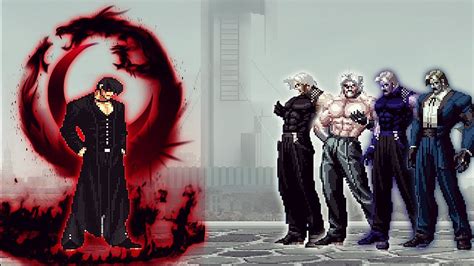 KOF Mugen Orochi Iori Black Flame Remake Vs Superpower Rugal Team