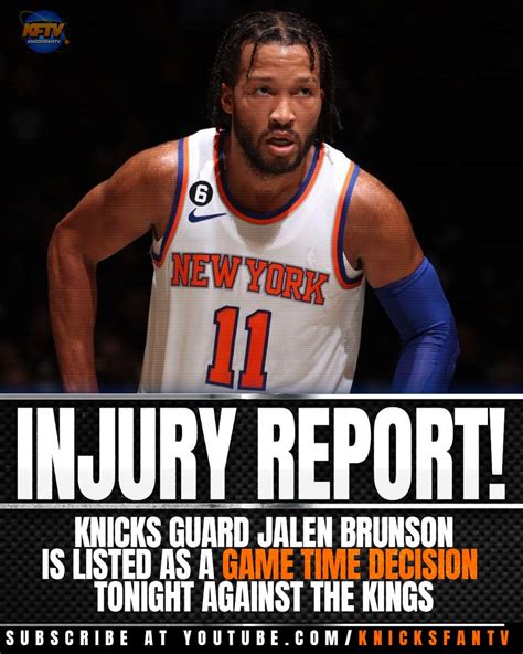 Knicks Fan TV On Twitter Jalen Brunson Foot Is A Game Time