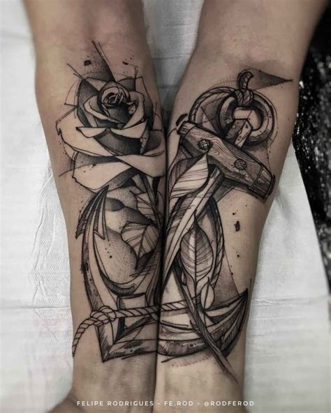 Matching Anchor Tattoo on Forearms | Best Tattoo Ideas Gallery