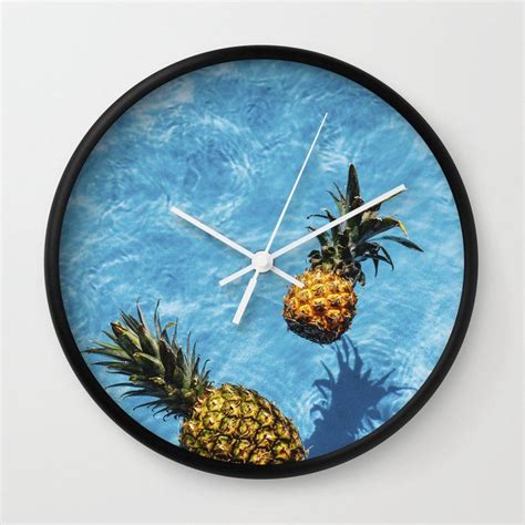 Buy Tropical Pineapple Wall Clock By Newburydesigns Worldwide Shipping