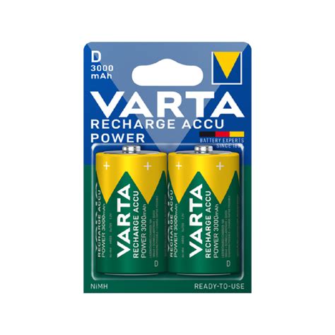 Varta Recharge Accu Power D 3000 MAh Reliable Rechargeable Batteries