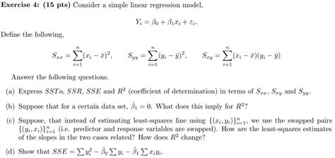 Solved Consider A Simple Linear Regression Model Yi β0