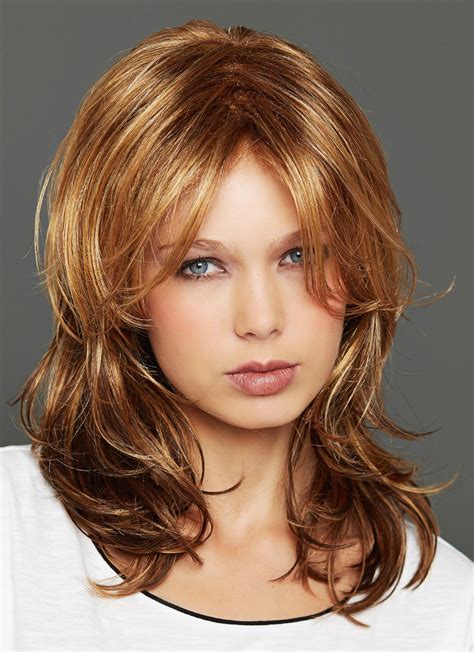 Copper Shoulder Length Synthetic Capless Wigs With Layers