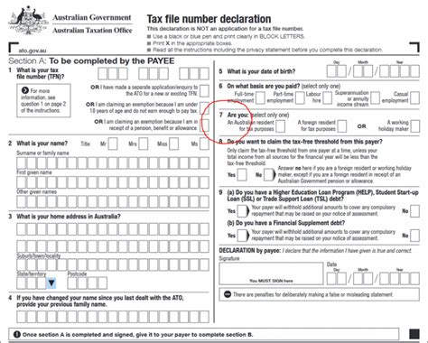 Tax File Declaration Form 2022 Declaration Form