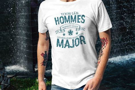 Tshirt Les Hommes Naissent Égaux Les Meilleurs Deviennent Major