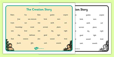 Adam And Eve Creation Story Word Mat Teacher Made Twinkl