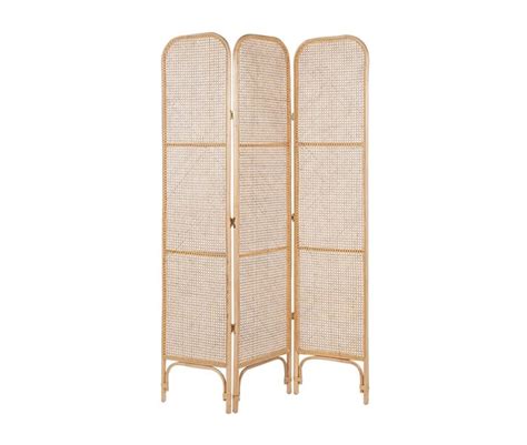 Biombo Com 3 Painéis Em Rattan Natural 105 X 180 Cm Potenza Conforama