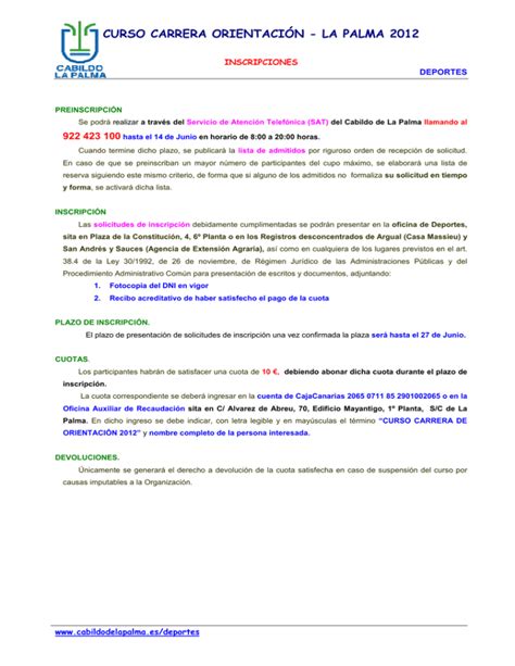 Inscripci N Curso Orientaci N 2012