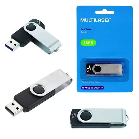 Kit 10 Pen Drive 16gb Multilaser Twist PD588 Original Atacado Shopee