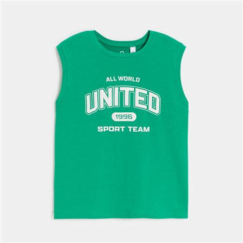 Camiseta de tirantes deportiva motivo único verde niño Okaïdi Obaïbi