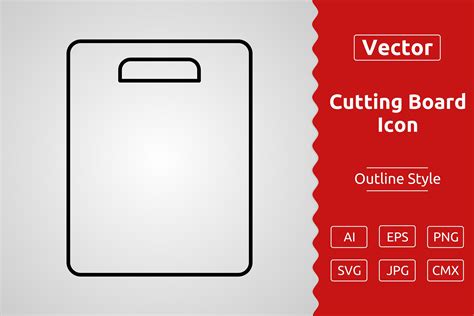 Vector Cutting Board Outline Icon Design Graphic by Muhammad Atiq · Creative Fabrica