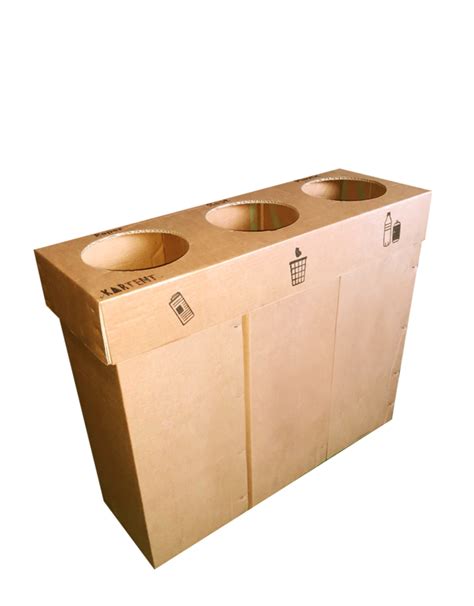 Cardboard Triple Sorting Bin KarTent Cardboard Waste Sorting