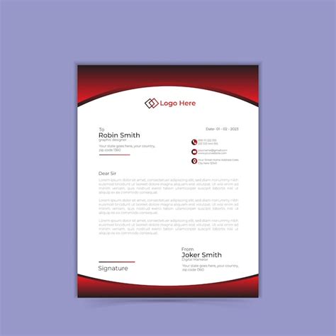 Premium Vector Letterhead Template Design