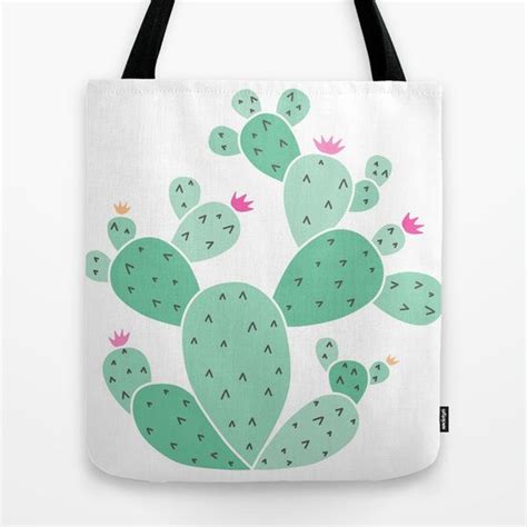 Cactus Tote Bag By Amanda Nicole Society6 Cactus Tote Cactus Bags