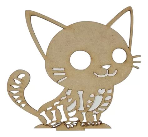 Calaveras Gatito En Mdf X Cm Mm Espesor Mascota Mercadolibre