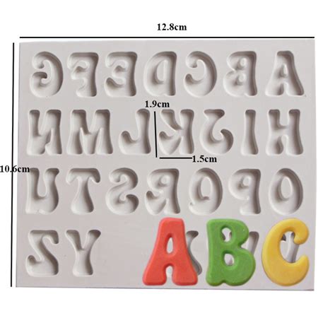 Molde de Silicone Alfabeto Letras Maiúsculo Pasta Americana