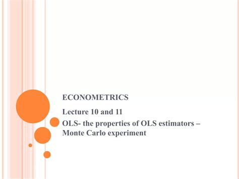 Econometrics Lecture 10 And 11 Ppt