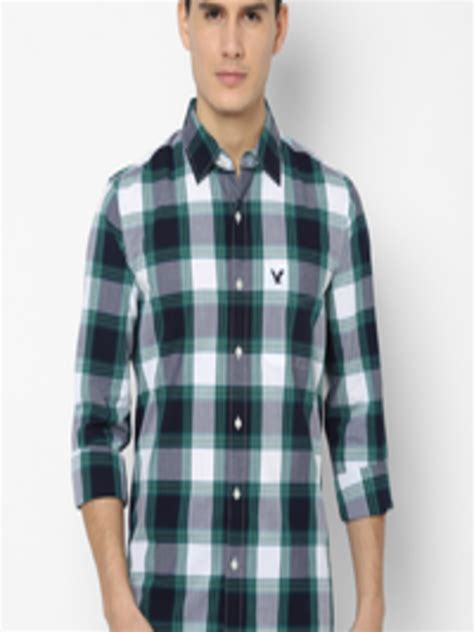 Buy American Eagle Outfitters Men Green Slim Fit Checked Casual Shirt