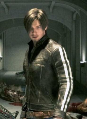 Leon Kennedy Resident Evil Vendetta Black Leather Jacket Ebay