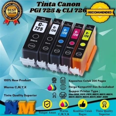 Jual Tinta Compatibel Canon PGI 725 CLI 726 For IX 6560 Satu Set