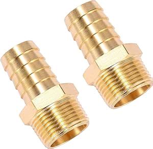 Amazon 2 Pack Brass Hose Fitting Adapter 3 4 Barb X 3 4 NPT