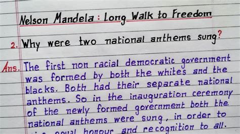 Why Were Two National Anthems Sung Nalson Mandela Class English