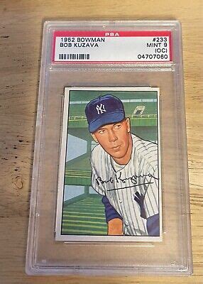 Bob Kuzava 1952 Bowman Baseball Card PSA 9 EBay