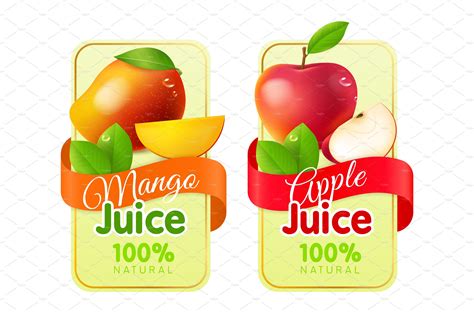 Fruit labels realistic. Packaging | Decorative Illustrations ~ Creative ...