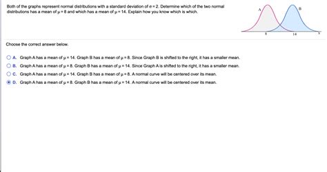 Solved Both Of The Graphs Represent Normal Distributions Chegg