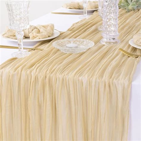 Amazon Dezerlor Pack Champagne Cheesecloth Table Runner Boho