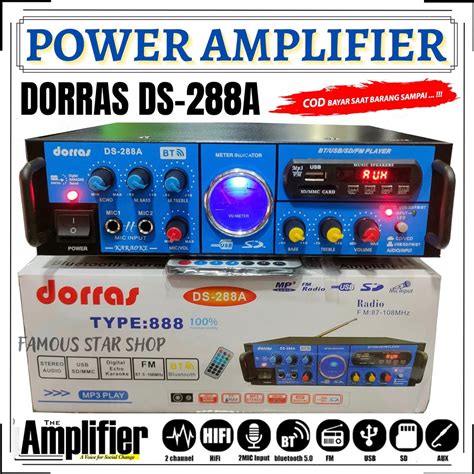 Jual Power Amplifier AC DC Stereo Bluetooth USB Radio Dorras DS 288A