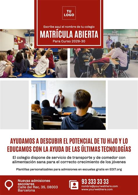 Crea Un Folleto De Admisi N A La Escuela Online