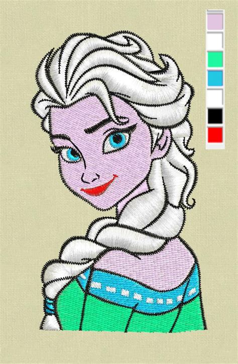 Elsa Frozen Embroidery Design Pes Jef Hus Vp Vip By Violafashion