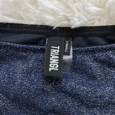 Triangl Navy Sparkle Glitter Bikini Bottoms Retail Depop