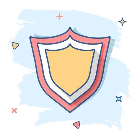 Premium Vector Vector Cartoon Shield Protection Icon In Comic Style