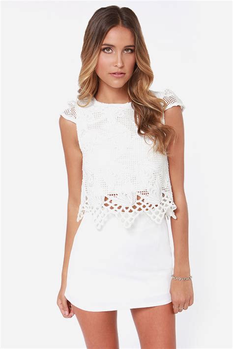 Cute Lace Top Ivory Top Crochet Top 46 00 Lulus