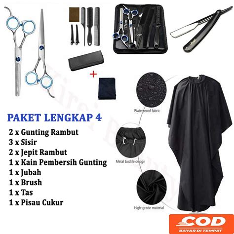 Jual Cod Paket Alat Cukur Gunting Rambut Gunting Sasak Set Potong